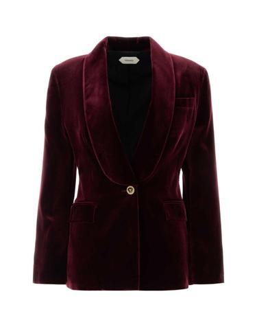 [해외직구][X45]베르사체 10265651A19180 1R580 여성 자켓 베스트 다운베스트 질렛 Burgundy velvet blazer