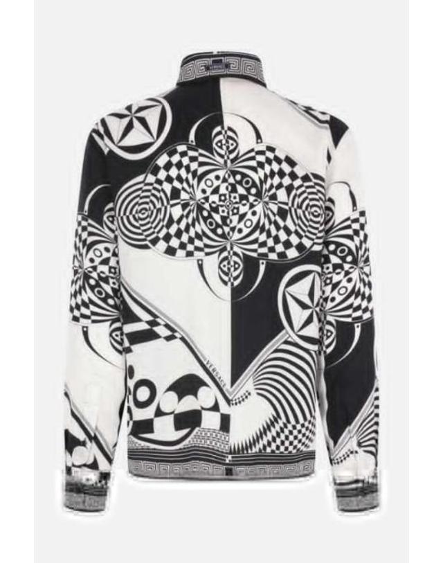 베르사체 [해외직구][E32]베르사체 10245201A192685B040 남성 셔츠 남방 VERSACE twill shirt with Optical Teatro print 착용컷
