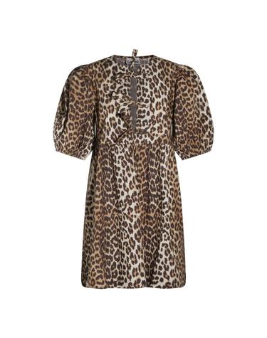 [해외직구][Q11]가니 F9758943 여성 원피스 LEOPARD COTTON DRESS