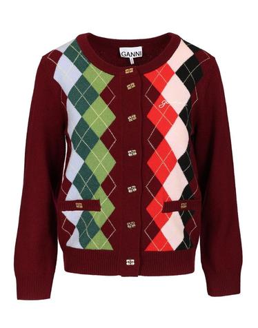 [해외직구][A94]가니 K2532730 여성 니트 스웨터 GANNI GANNI Checked Cardigan