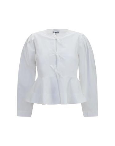 [해외직구][K68]가니 A1040486 151 여성 셔츠 남방 긴팔 반팔 블라우스 Cotton poplin Blouse with bows
