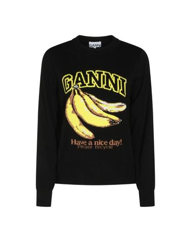 [해외직구][B47]가니 A1150013099 여성 니트 스웨터 가디건 BLACK COTTON KNITWEAR