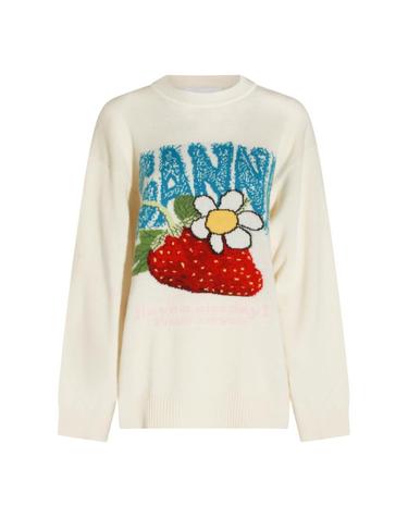 [해외직구][B47]가니 A1150015135 여성 니트 스웨터 가디건 EGRET WOOL BLEND SWEATER