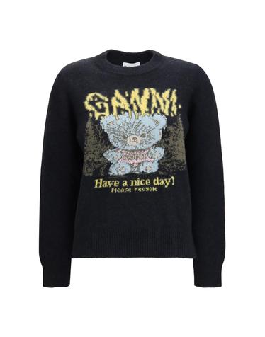 [해외직구][K68]가니 A1150058 252 여성 니트 스웨터 가디건 Wool Sweater Forest Teddy