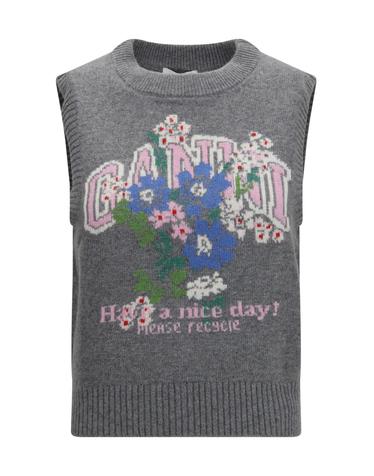 [해외직구][K68]가니 A1180017 920 여성 니트 스웨터 가디건 Wool floral Vest