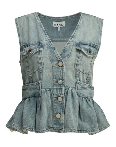 [해외직구][V90]가니 A1040321565 여성 탑 민소매 상의 Denim vest