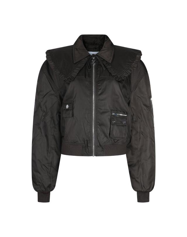 가니 [해외직구][Q11]가니 A1010046ZWX 여성 캐주얼자켓 DARK BROWN CASUAL JACKET 착용컷