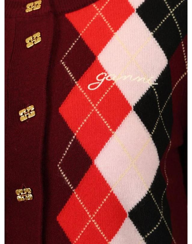 가니 [해외직구][A94]가니 K2532730 여성 니트 스웨터 GANNI GANNI Checked Cardigan 착용컷