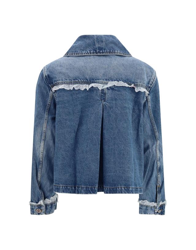 가니 [해외직구][K68]가니 A1010200 569 여성 자켓 베스트 봄버 파카 베스트 블레이저 Rigid denim Jacket with lace details 착용컷