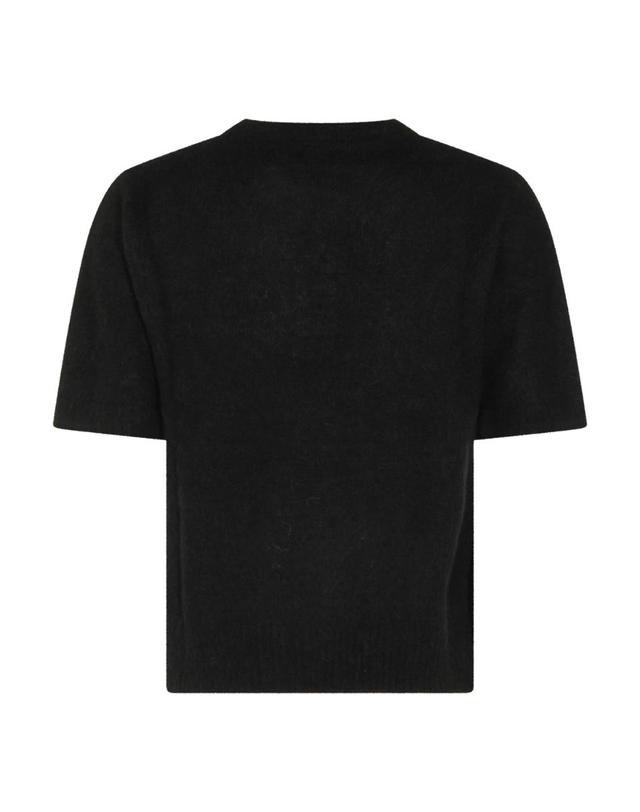 가니 [해외직구][B47]가니 A1050226099 여성 티셔츠 상의 탑 BLACK WOOL T SHIRT 착용컷