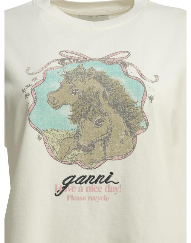 가니 [해외직구][V90]가니 A1050222135 여성 티셔츠 상의 Qixi Crew Neck T Shirt 착용컷