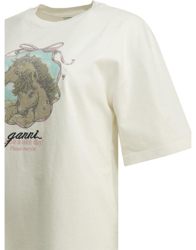 가니 [해외직구][V90]가니 A1050222135 여성 티셔츠 상의 Qixi Crew Neck T Shirt 착용컷