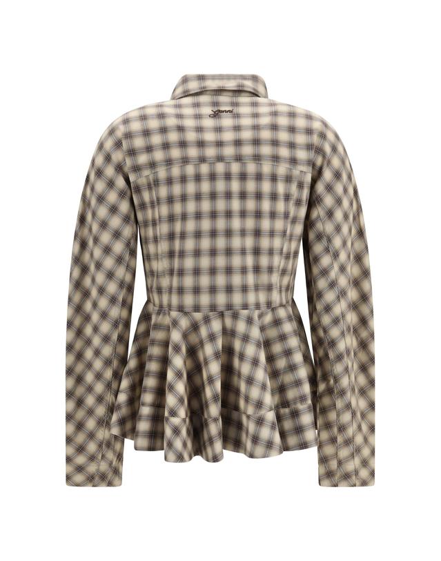 가니 [해외직구][K68]가니 A1140033 873 여성 셔츠 남방 긴팔 반팔 블라우스 Check flannel Peplum Shirt 착용컷