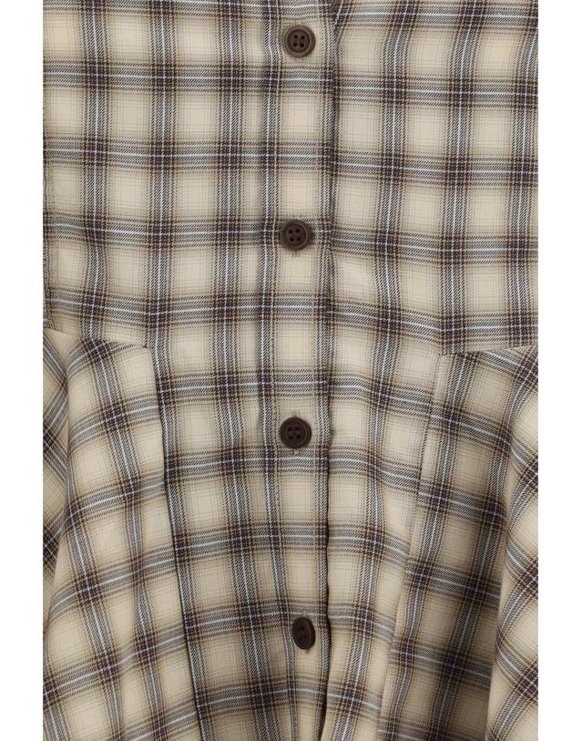 가니 [해외직구][K68]가니 A1140033 873 여성 셔츠 남방 긴팔 반팔 블라우스 Check flannel Peplum Shirt 착용컷