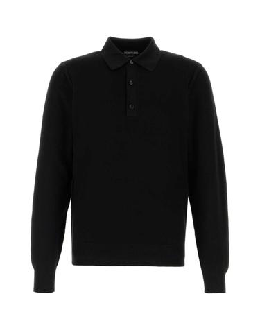 [해외직구][X45]톰포드 KPL049YMS142 NAA 남성 폴로 피케셔츠 Black silk blend polo shirt