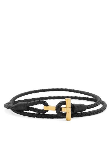 [해외직구][B47]톰포드 JM005ICL002GNAA 남성 악세사리 팔찌 브레이슬릿 BLACK AND GOLD LEATHER BRACELET