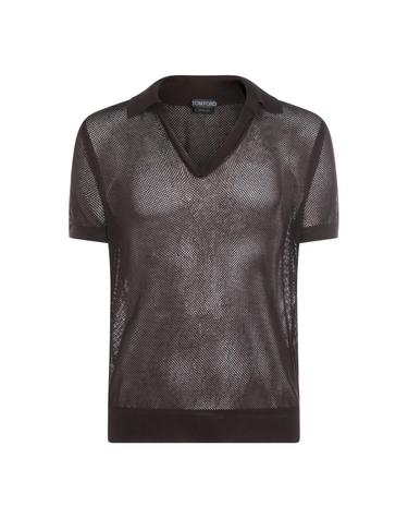[해외직구][B47]톰포드 KPS040YMC046ECC 남성 폴로셔츠 카라티셔츠 DARK BROWN COTTON POLO SHIRT