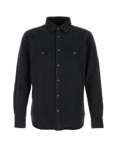 [해외직구][X45]톰포드 HDS001FMC304 NAA 남성 셔츠 남방 긴팔 반팔 Black denim shirt