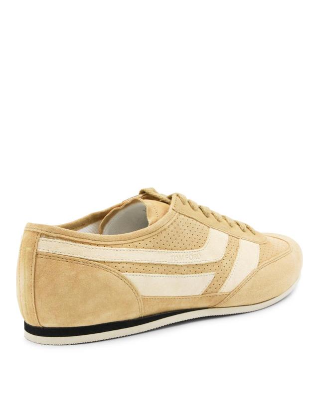톰포드 [해외직구][B47]톰포드 J1595ICL128NEEL 남성 로우탑 스니커즈 SAND LEATHER SNEAKERS 착용컷