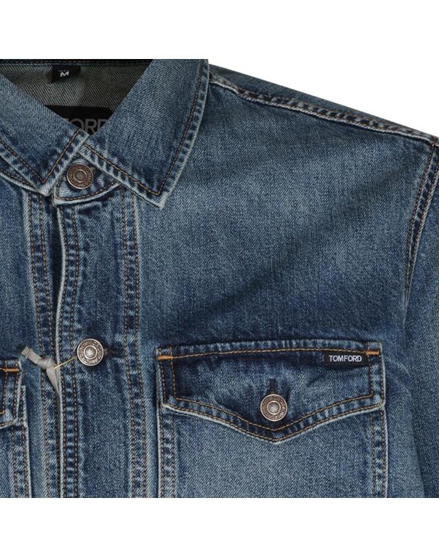톰포드 [해외직구][B47]톰포드 DJR002DMC117UBN 남성 데님자켓 청자켓 LIGHT INDIGO DENIM JACKET 착용컷