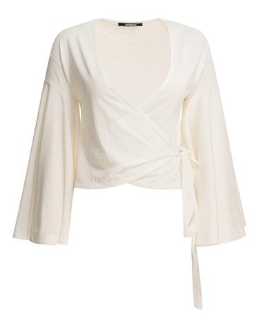 [해외직구][V90]쟈크뮈스 TOW00905AJ00254WHITE 여성 티셔츠 민소매 셔츠 폴로티 Casual wrap around top