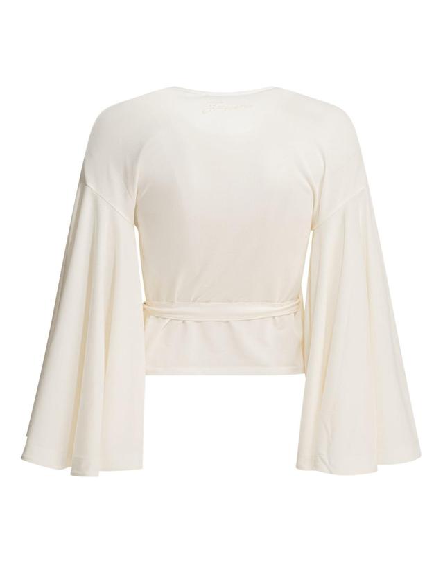 자크뮈스 [해외직구][V90]쟈크뮈스 TOW00905AJ00254WHITE 여성 티셔츠 민소매 셔츠 폴로티 Casual wrap around top 착용컷