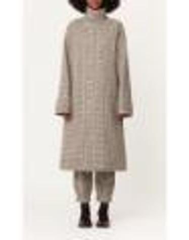 [해외직구][G95]Plan C CSCAH52YO0TW057QUW04 여성 코트 트렌치코트 케이프 자켓 LONG WOOL CHECK TRENCH COAT