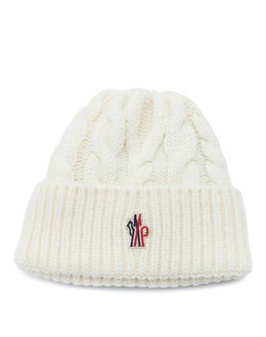 [해외직구][B47]몽클레어 L20983B00006M4398034 여성 모자 캡 비니 WHITE VIRGIN WOOL KNITTED BEANIE HAT
