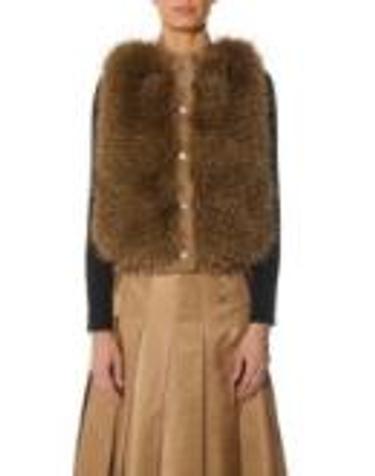 [해외직구][G95]몽클레어 9I00004M1131236 여성 코트 트렌치코트 케이프 자켓 WOOL PADDED GILET WITH FAUX FUR PANEL