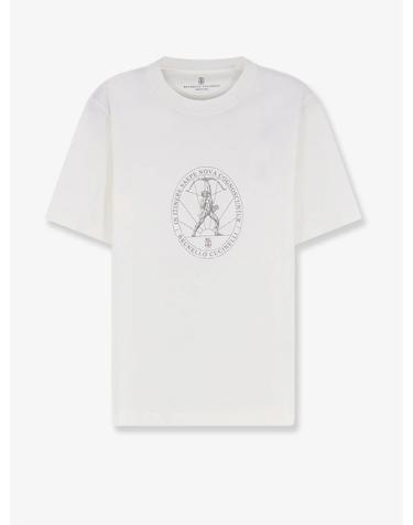 [해외직구][N85]브루넬로 쿠치넬리 M0B138519 남성 티셔츠 민소매 긴소매 탑 BRUNELLO CUCINELLI Cotton T shirt with print on the front
