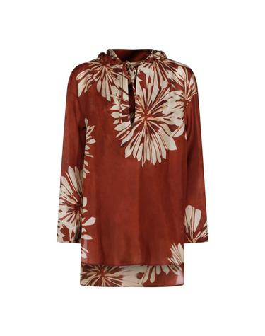 [해외직구][B47]브루넬로 쿠치넬리 MQ967RH209C008 여성 셔츠 남방 블라우스 IVORY AND BROWN SILK SHIRT