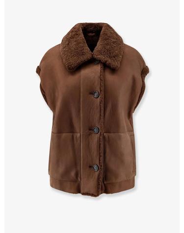 [해외직구][N85]브루넬로 쿠치넬리 MPMBP7464 여성 자켓 블레이저 코트 패딩 BRUNELLO CUCINELLI Shearling sleeveless jacket