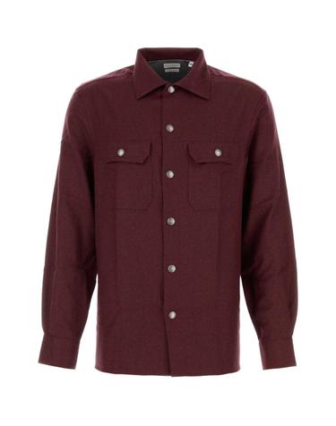 [해외직구][X45]브루넬로 쿠치넬리 MY6660721 C063 남성 셔츠 남방 긴팔 반팔 Burgundy flannel shirt