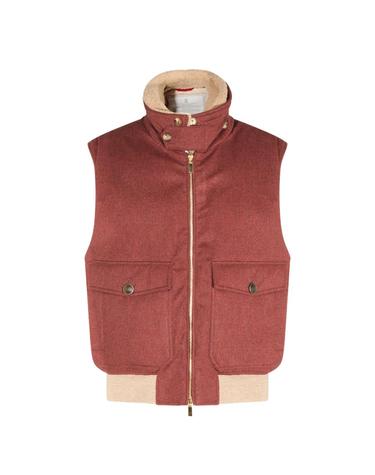 [해외직구][B47]브루넬로 쿠치넬리 MM4701624CEY82 남성 자켓 패딩 다운자켓 BURGUNDY WOOL PADDED VEST