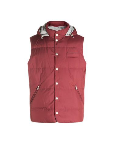 [해외직구][B47]브루넬로 쿠치넬리 MV4081628CWB13 남성 자켓 패딩 다운자켓 BURGUNDY NYLON PADDED VEST