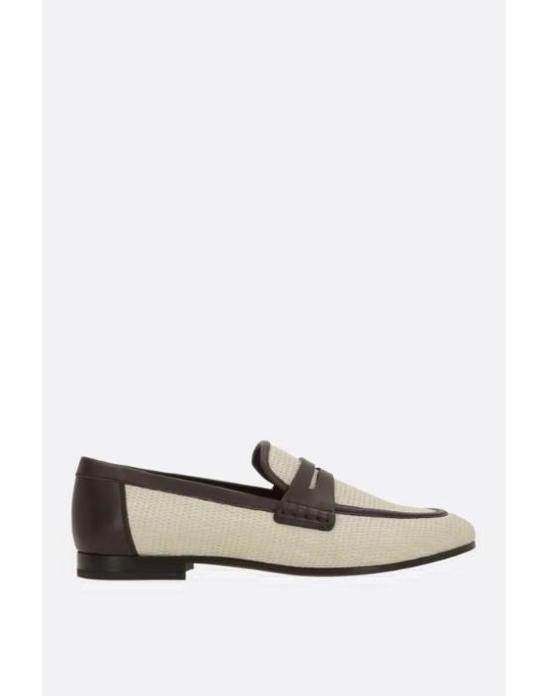 [해외직구][E32]브루넬로 쿠치넬리 MZQ9C3210C112 여성 로퍼 뮬 블로퍼 BRUNELLO CUCINELLI raffia and leather loafers