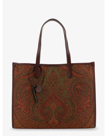 [해외직구][N85]에트로 WP1D0065 여성 토트백 쇼퍼백 숄더백 ETRO Love Trotter Paisley jacquard shopping bag with leather handles