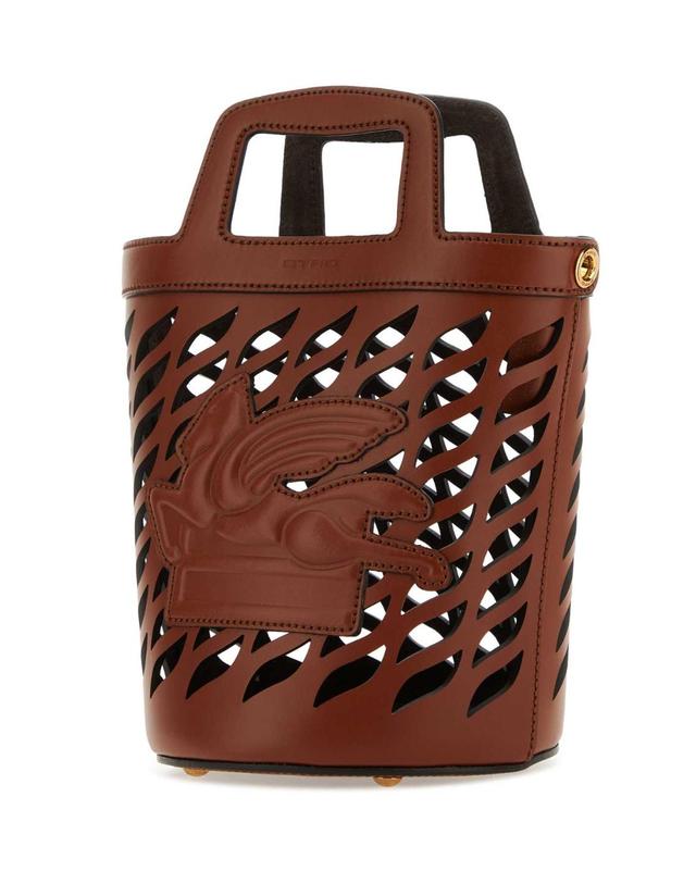 에트로 [해외직구][X45]에트로 1P0782211 101 여성 숄더백 크로스백 버킷백 탑핸들백 Brown leather Coffa bucket bag 착용컷