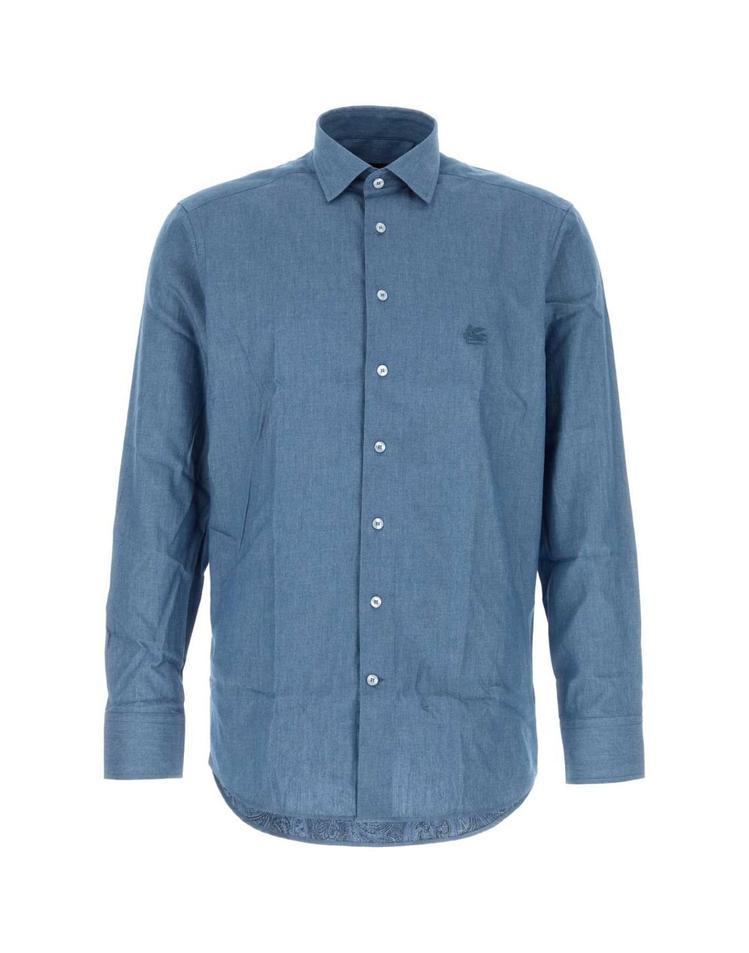 에트로 [해외직구][X45]에트로 MRIB000299SA5G4 X0880 남성 셔츠 남방 긴팔 반팔 Air force blue chambray shirt