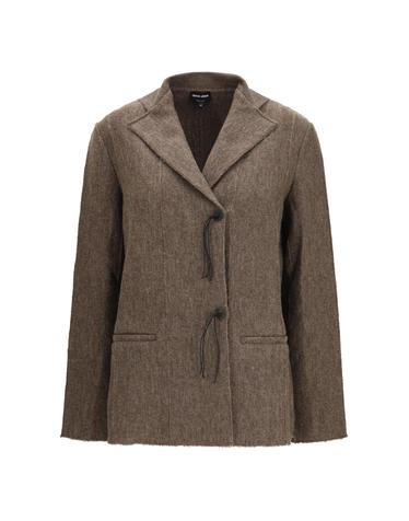 [해외직구][K68]조르지오아르마니 GW004256AF29679 O6022 여성 블레이저 베스트 자켓 Wool jersey Jacket with leather tassels