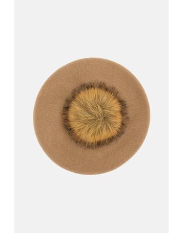 [해외직구][G95]보르살리노 B80006PPDIM29M229 여성 모자 캡 버킷햇 페도라 비니 WOOL CLOTH BERET WITH POM POM