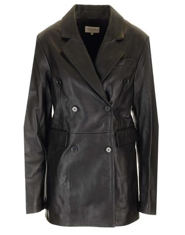 [해외직구][A94]루루 스튜디오 BENETRABLACK 여성 가죽자켓 바이커자켓 LOULOU STUDIO LOULOU STUDIO Double Breasted Leather Jacket