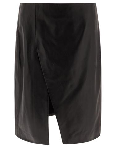 [해외직구][V90]루루 스튜디오 EKAREBLACK 여성 스커트 치마 Leather midi skirt