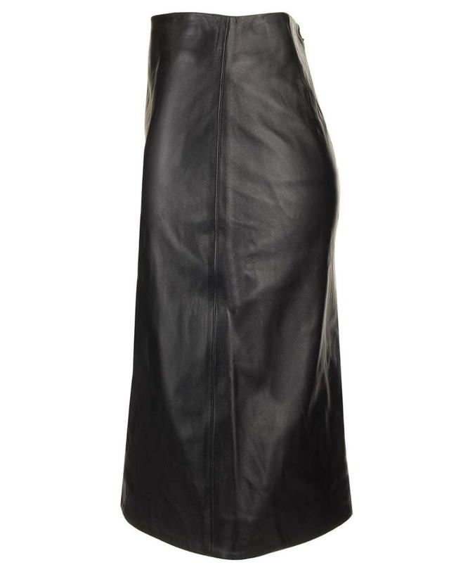 루루스튜디오 [해외직구][A94]루루 스튜디오 EKAREBLACK 여성 스커트 치마 LOULOU STUDIO LOULOU STUDIO Leather Midi Skirt 착용컷