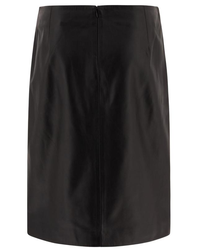 루루스튜디오 [해외직구][V90]루루 스튜디오 EKAREBLACK 여성 스커트 치마 Leather midi skirt 착용컷