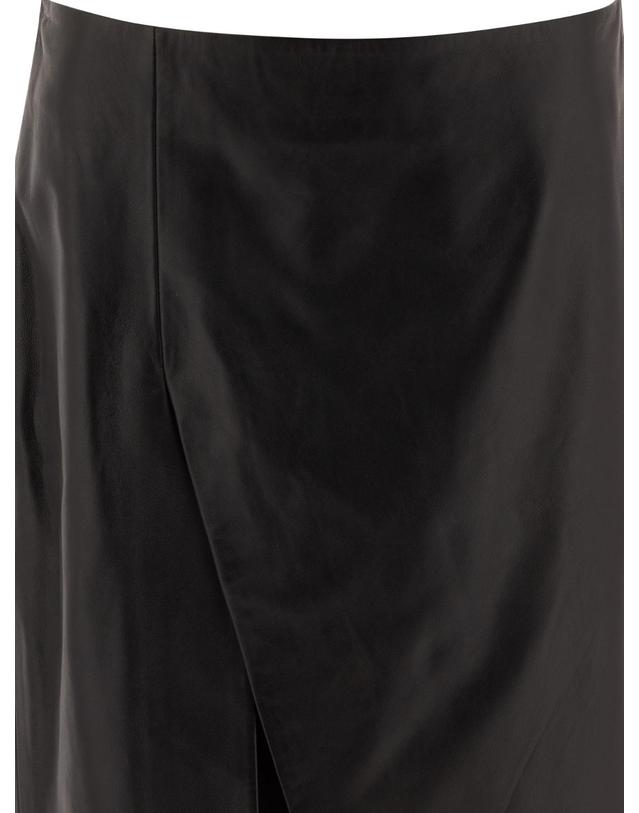 루루스튜디오 [해외직구][V90]루루 스튜디오 EKAREBLACK 여성 스커트 치마 Leather midi skirt 착용컷