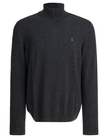 [해외직구][V90]폴로  710876756017DARK CHARCOAL HEATHER 남성 니트 스웨터 가디건 Sweater with a half zip and logo