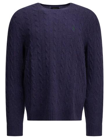 [해외직구][V90]폴로  710876762505FIREFISH PURPLE HEATHER 남성 니트 스웨터 가디건 Crew neck sweater with logo