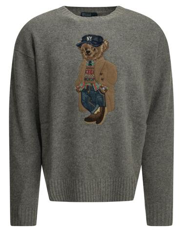 [해외직구][V90]폴로  710B28590001GREY COMBO 남성 니트 스웨터 가디건 Polo Bear Crew Neck Sweater