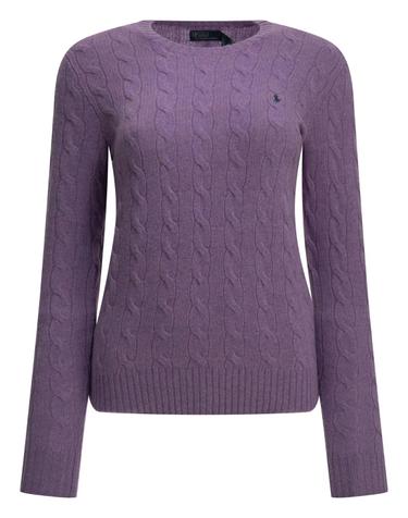 [해외직구][V90]폴로  211971865502AMETHYST FALLS HEATHER 여성 니트 스웨터 가디건 Crew neck sweater with logo